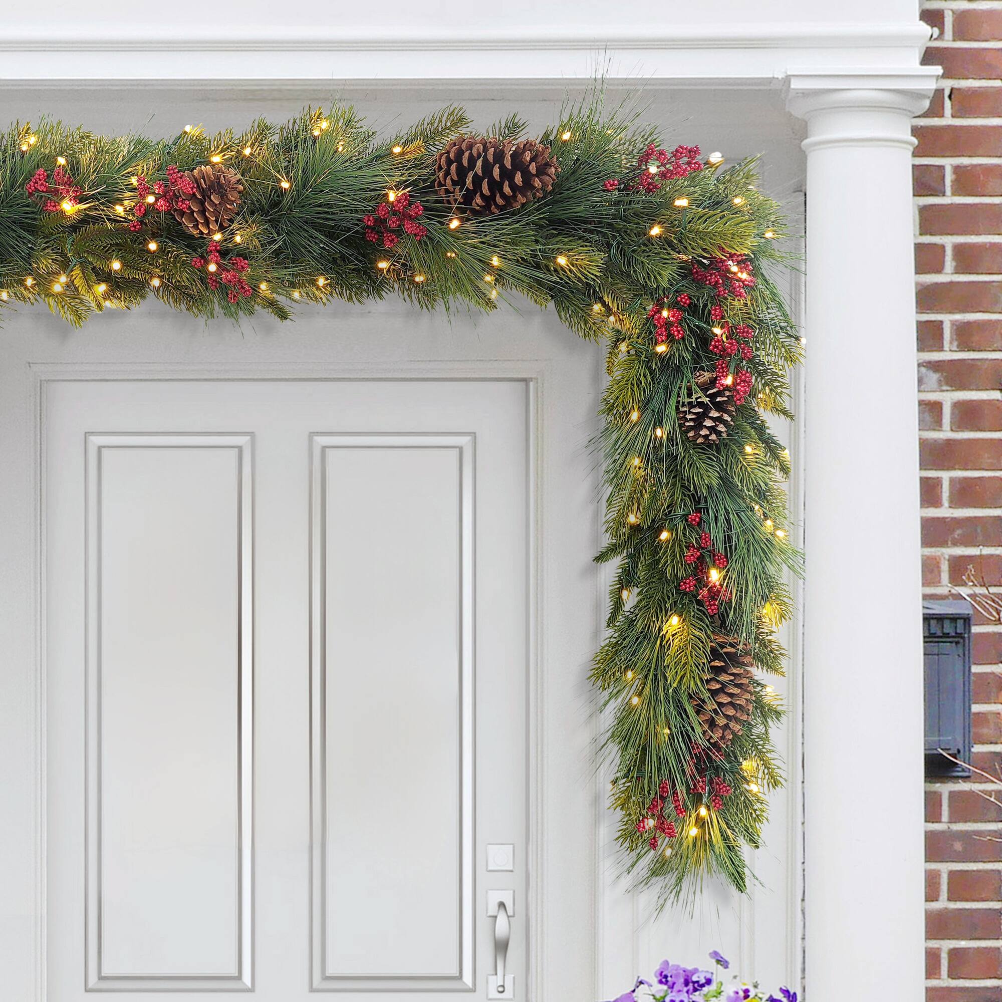 6ft. Pre-Lit Artificial Adorned Christmas Garland